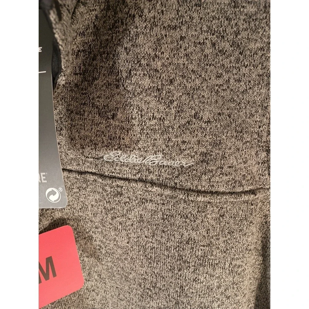 Eddie Bauer Mens Radiator Fleece Pullover 1/4 Snap Front Sweater Charoal Medium - Picture 3 of 5